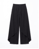 Pantalon fluido de tiro alto con sobrecapa a los lados y bolsillos laterales - Tantra Spain