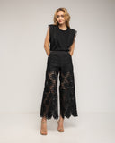Pantalon cropped de guipur con bolsillos - Tantra Spain