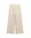 Pantalon cropped de guipur con bolsillos - Tantra Spain