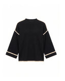 Jersey de punto fino con detalle de pespunte en negro en los laterales mangas y bajo - Tantra Spain