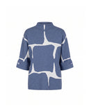 Jersey de punto fino estampado geometrico con manga francesa y detalle de boton - Tantra Spain