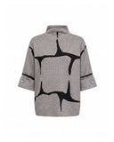Jersey de punto fino estampado geometrico con manga francesa y detalle de boton - Tantra Spain