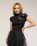 Top de punto con patch de flores - Tantra Spain