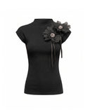 Top de punto con patch de flores - Tantra Spain