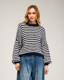 Jersey de punto gordo con lana oversize de rayas