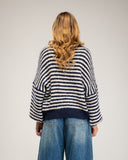 Jersey de punto gordo con lana oversize de rayas