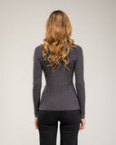 Fine-knit wool sweater with crew neck and ribbed detailing