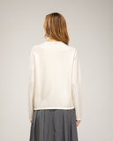Two-tone fine knit sweater with a crew neck, oversized fit and long sleeves