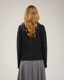 Two-tone fine knit sweater with a crew neck, oversized fit and long sleeves
