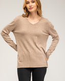 Fine-knit V-neck sweater