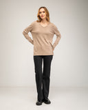 Fine-knit V-neck sweater