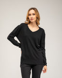 Fine-knit V-neck sweater