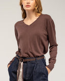 Jersey de punto fino con cuello pico