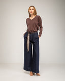 Fine-knit V-neck sweater