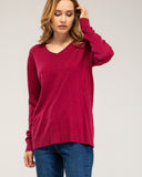 Fine-knit V-neck sweater
