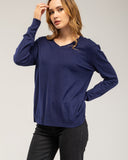 Jersey de punto fino con cuello pico