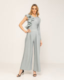 Lurex set with asymmetric sleeve top
