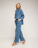Set de pantalón de tencel  con cintura elástica en la parte de atrás  y camisa con bolsillo  - Tantra Spain