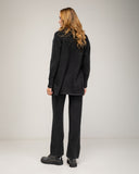 Knit pants and jacket set with button closure and pants with front pockets