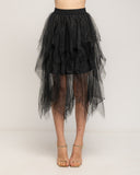 Falda de tul midi con cintura elastica y largo irregular  - Tantra Spain