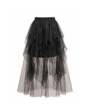 Falda de tul midi con cintura elastica y largo irregular  - Tantra Spain