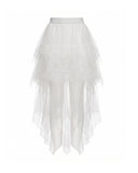 Falda de tul midi con cintura elastica y largo irregular  - Tantra Spain