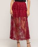 Falda midi de encaje con cintura elástica - Tantra Spain