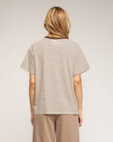 Camiseta de rayas finas  con pequeño parche - Tantra Spain