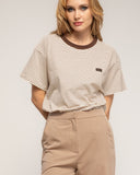 Camiseta de rayas finas  con pequeño parche - Tantra Spain