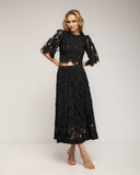Top Cropped de guipur con mangas farol - Tantra Spain