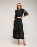 Top Cropped de guipur con mangas farol - Tantra Spain
