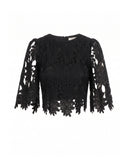 Top Cropped de guipur con mangas farol - Tantra Spain
