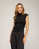 Short-sleeved top with rhinestone details