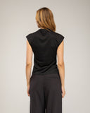 Short-sleeved top with rhinestone details