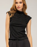 Short-sleeved top with rhinestone details