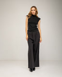 Short-sleeved top with rhinestone details