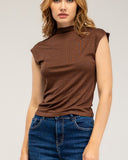 Short-sleeved top with rhinestone details