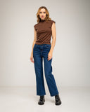 Short-sleeved top with rhinestone details