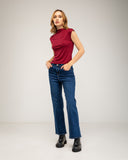 Short-sleeved top with rhinestone details