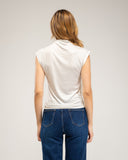 Short-sleeved top with rhinestone details