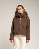 Abrigo corto con lana, con capucha desmontable. Grey. - Tantra Spain