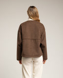 Abrigo corto con lana, con capucha desmontable. Grey. - Tantra Spain