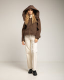 Abrigo corto con lana, con capucha desmontable. Grey. - Tantra Spain
