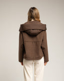 Abrigo corto con lana, con capucha desmontable. Grey. - Tantra Spain