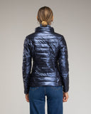 Anorak metálico básico con cierre de cremallera y cuello mao. - Tantra Spain