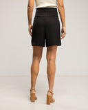 Bermudas con pinzas, bolsillos y cinturón (BLACK) - Tantra Spain