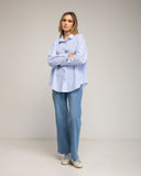 Blusa amplia de rayas con detalle de vainica en la manga - Tantra Spain