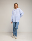 Blusa amplia de rayas con detalle de vainica en la manga - Tantra Spain