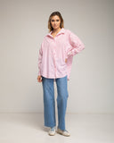 Blusa amplia de rayas con detalle de vainica en la manga (ROSA) - Tantra Spain