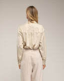 Blusa con seda con botones de piedras - Tantra Spain